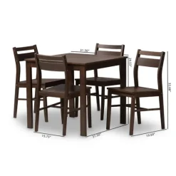 Walnut Contemporary Wood 5-Pc. Dining Set-Kirkland's Home Sale