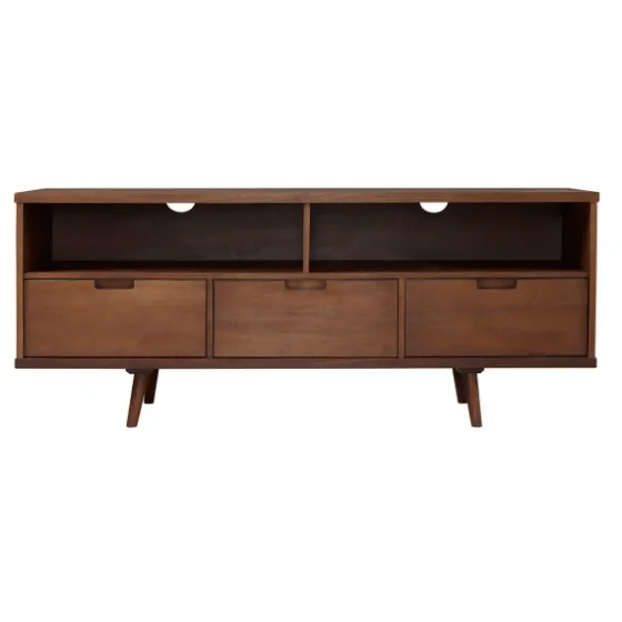 Walnut 3-Door Mid-Century Modern Tv Stand-Kirkland's Home Online