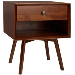 Walnut 1-Drawer Mid Century Nightstand-Kirkland's Home Fashion