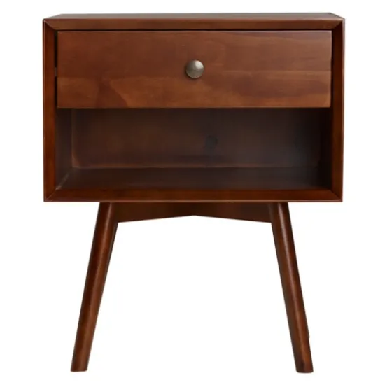 Walnut 1-Drawer Mid Century Nightstand-Kirkland's Home Fashion