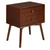 Walnut 2-Drawer Mid-Century Modern Nightstand-Kirkland's Home Cheap
