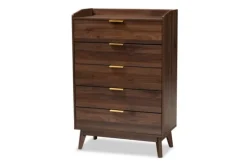 Walnut 5-Drawer Wood Chest-Kirkland's Home Fashion