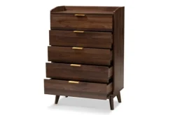 Walnut 5-Drawer Wood Chest-Kirkland's Home Fashion