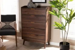 Walnut 5-Drawer Wood Chest-Kirkland's Home Fashion