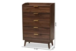 Walnut 5-Drawer Wood Chest-Kirkland's Home Fashion