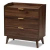 Walnut 3-Drawer Wood Chest-Kirkland's Home Store