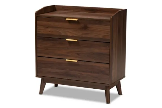 Walnut 3-Drawer Wood Chest-Kirkland's Home Store