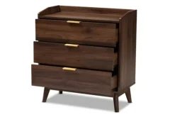 Walnut 3-Drawer Wood Chest-Kirkland's Home Store