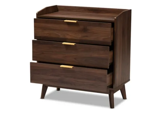 Walnut 3-Drawer Wood Chest-Kirkland's Home Store