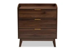 Walnut 3-Drawer Wood Chest-Kirkland's Home Store
