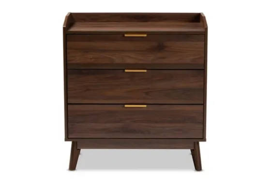 Walnut 3-Drawer Wood Chest-Kirkland's Home Store
