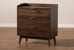 Walnut 3-Drawer Wood Chest-Kirkland's Home Store