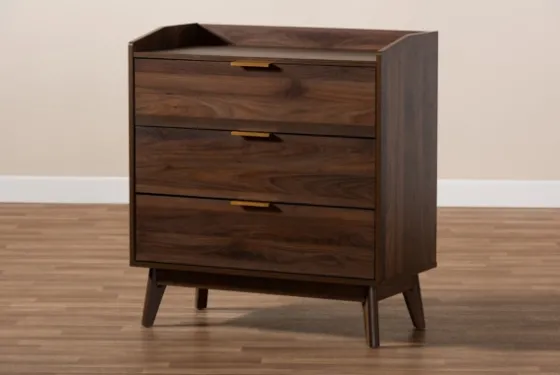 Walnut 3-Drawer Wood Chest-Kirkland's Home Store