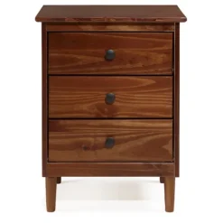 Walnut 3-Drawer Wood Nightstand-Kirkland's Home Shop