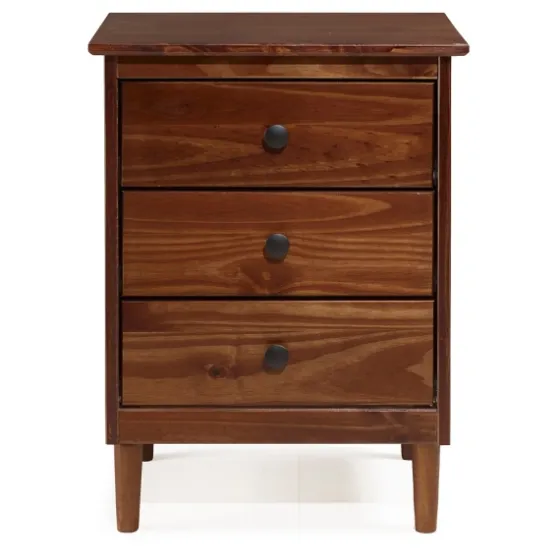 Walnut 3-Drawer Wood Nightstand-Kirkland's Home Shop