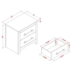 Walnut 2-Drawer Wood Nightstand-Kirkland's Home Best