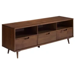 Walnut 3-Drawer Wood Tv Stand-Kirkland's Home Online