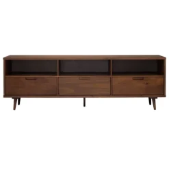 Walnut 3-Drawer Wood Tv Stand-Kirkland's Home Online