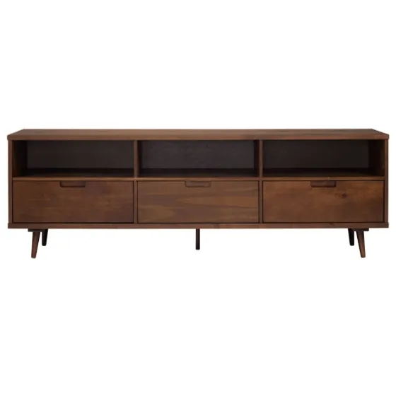 Walnut 3-Drawer Wood Tv Stand-Kirkland's Home Online