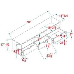 Walnut 3-Drawer Wood Tv Stand-Kirkland's Home Online