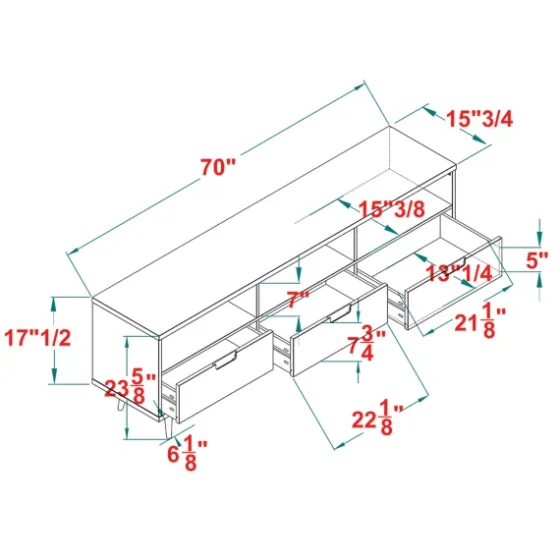 Walnut 3-Drawer Wood Tv Stand-Kirkland's Home Online