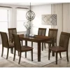 Walnut Finish Chevron Inlay Dining Table-Kirkland's Home Flash Sale