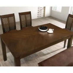 Walnut Finish Chevron Inlay Dining Table-Kirkland's Home Flash Sale