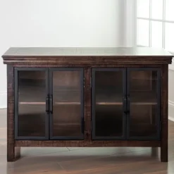 Walnut Henry Cabinet With Glass Doors-Kirkland's Home Shop