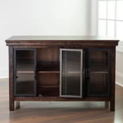 Walnut Henry Cabinet With Glass Doors-Kirkland's Home Shop