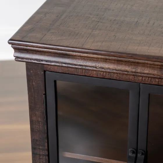 Walnut Henry Cabinet With Glass Doors-Kirkland's Home Shop