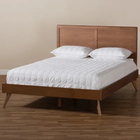 Walnut Inset Paneling Platform King Bed-Kirkland's Home Hot