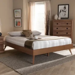 Walnut Low Angled Leg King Bed Frame-Kirkland's Home Clearance
