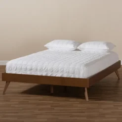 Walnut Low Angled Leg King Bed Frame-Kirkland's Home Clearance