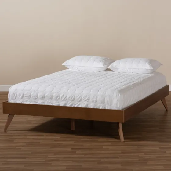Walnut Low Angled Leg King Bed Frame-Kirkland's Home Clearance