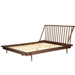 Walnut Mid-Century Modern Queen Bed Frame-Kirkland's Home Cheap