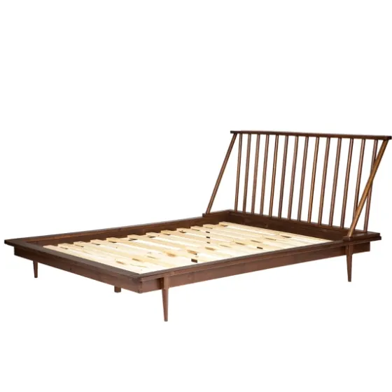 Walnut Mid-Century Modern Queen Bed Frame-Kirkland's Home Cheap