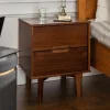 Walnut Mid-Century Modern 2-Drawer Nightstand-Kirkland's Home Cheap