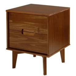 Walnut Mid-Century Modern 2-Drawer Nightstand-Kirkland's Home Cheap