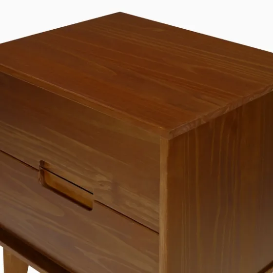 Walnut Mid-Century Modern 2-Drawer Nightstand-Kirkland's Home Cheap