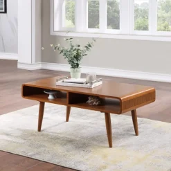 Walnut Mid-Century Modern Solid Wood Coffee Table-Kirkland's Home Shop