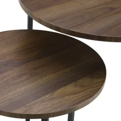 Walnut Nesting V-Leg Accent Tables, Set Of 2-Kirkland's Home Shop