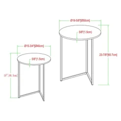Walnut Nesting V-Leg Accent Tables, Set Of 2-Kirkland's Home Shop