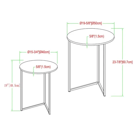Walnut Nesting V-Leg Accent Tables, Set Of 2-Kirkland's Home Shop