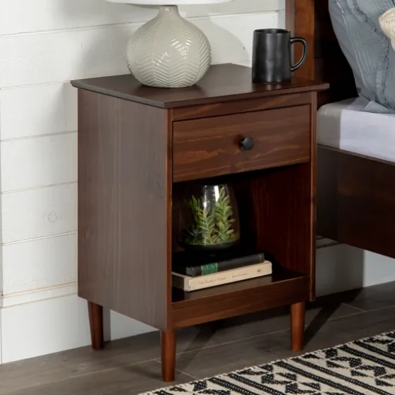 Walnut One-Drawer Wood Nightstand-Kirkland's Home Clearance