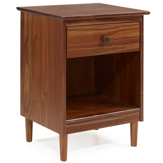 Walnut One-Drawer Wood Nightstand-Kirkland's Home Clearance