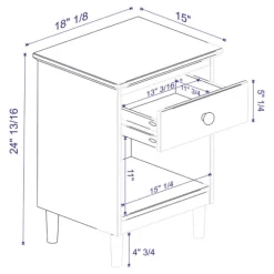 Walnut One-Drawer Wood Nightstand-Kirkland's Home Clearance