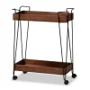 Walnut Paulownia 2-Tier Tray Bar Cart-Kirkland's Home Online