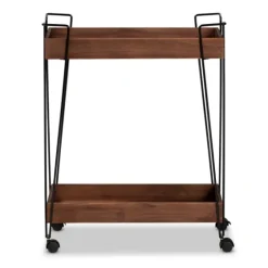 Walnut Paulownia 2-Tier Tray Bar Cart-Kirkland's Home Online