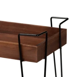Walnut Paulownia 2-Tier Tray Bar Cart-Kirkland's Home Online