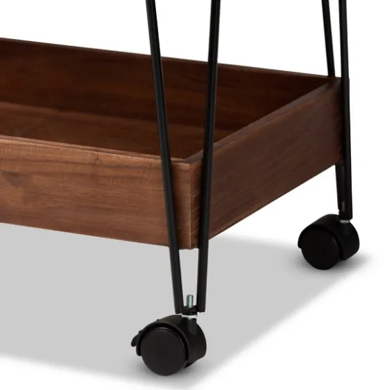 Walnut Paulownia 2-Tier Tray Bar Cart-Kirkland's Home Online